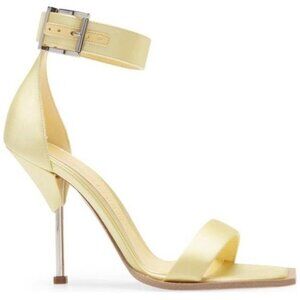 ALEXANDER MCQUEEN Ankle Strap pale yellow Sandal HEELS SIZE 39